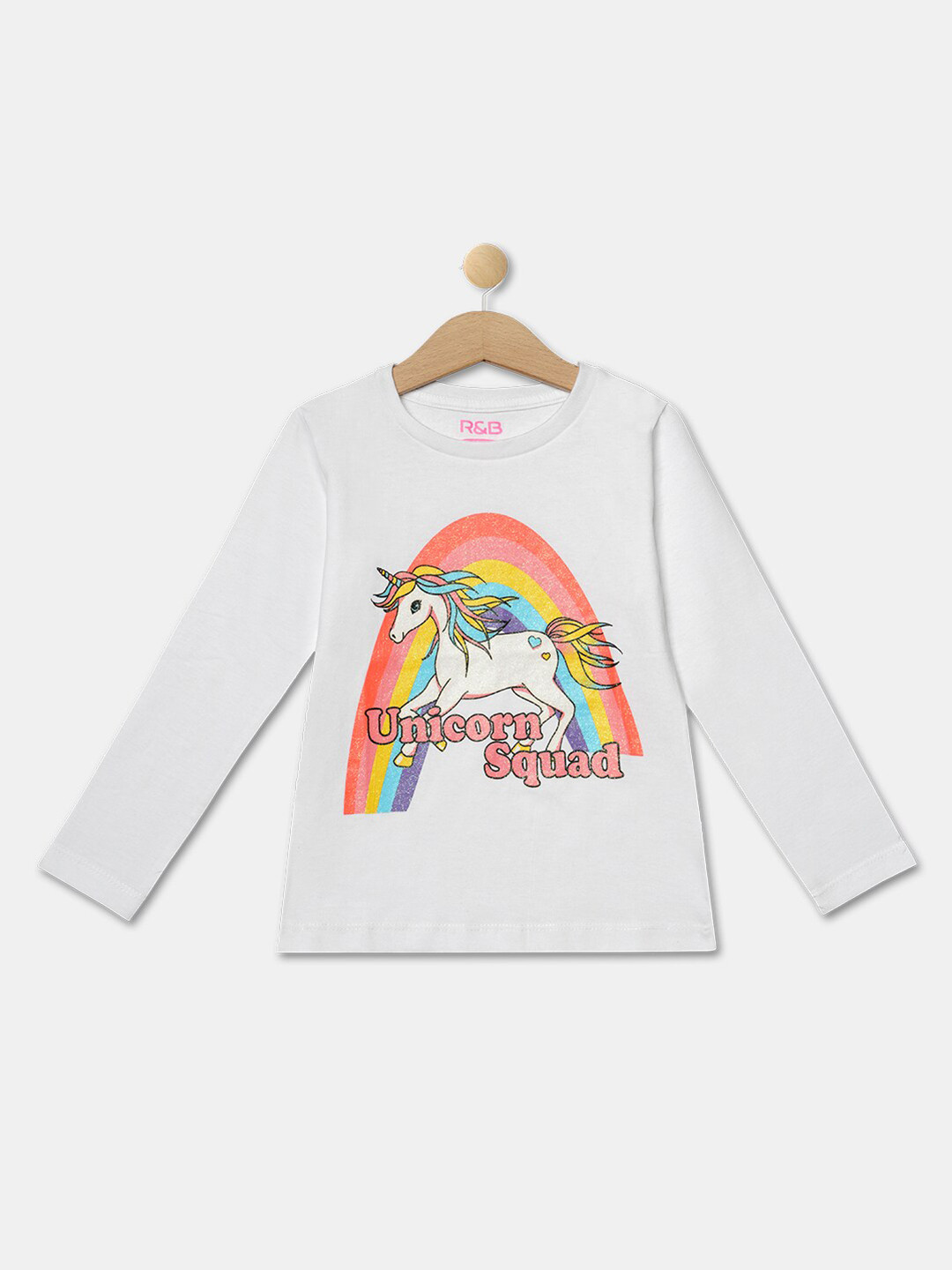 

R&B Girls White Printed Top