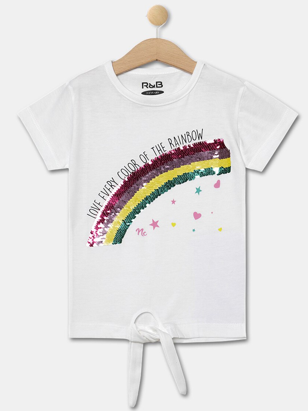

R&B Girls White Typography Printed T-shirt
