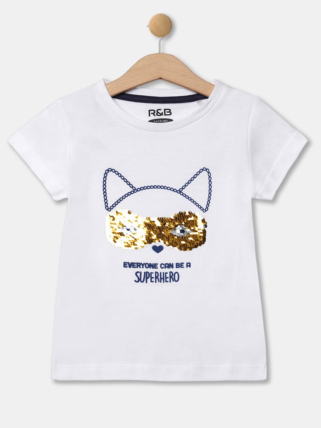 

R&B Girls White Printed T-shirt