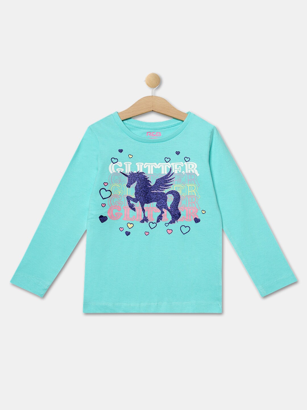 

R&B Girls Blue Typography Printed T-shirt