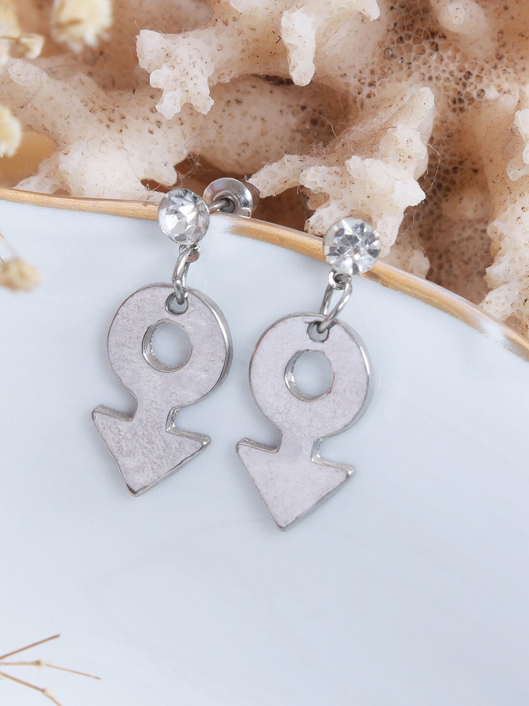 

Ayesha Silver-Toned Contemporary Drop Earrings