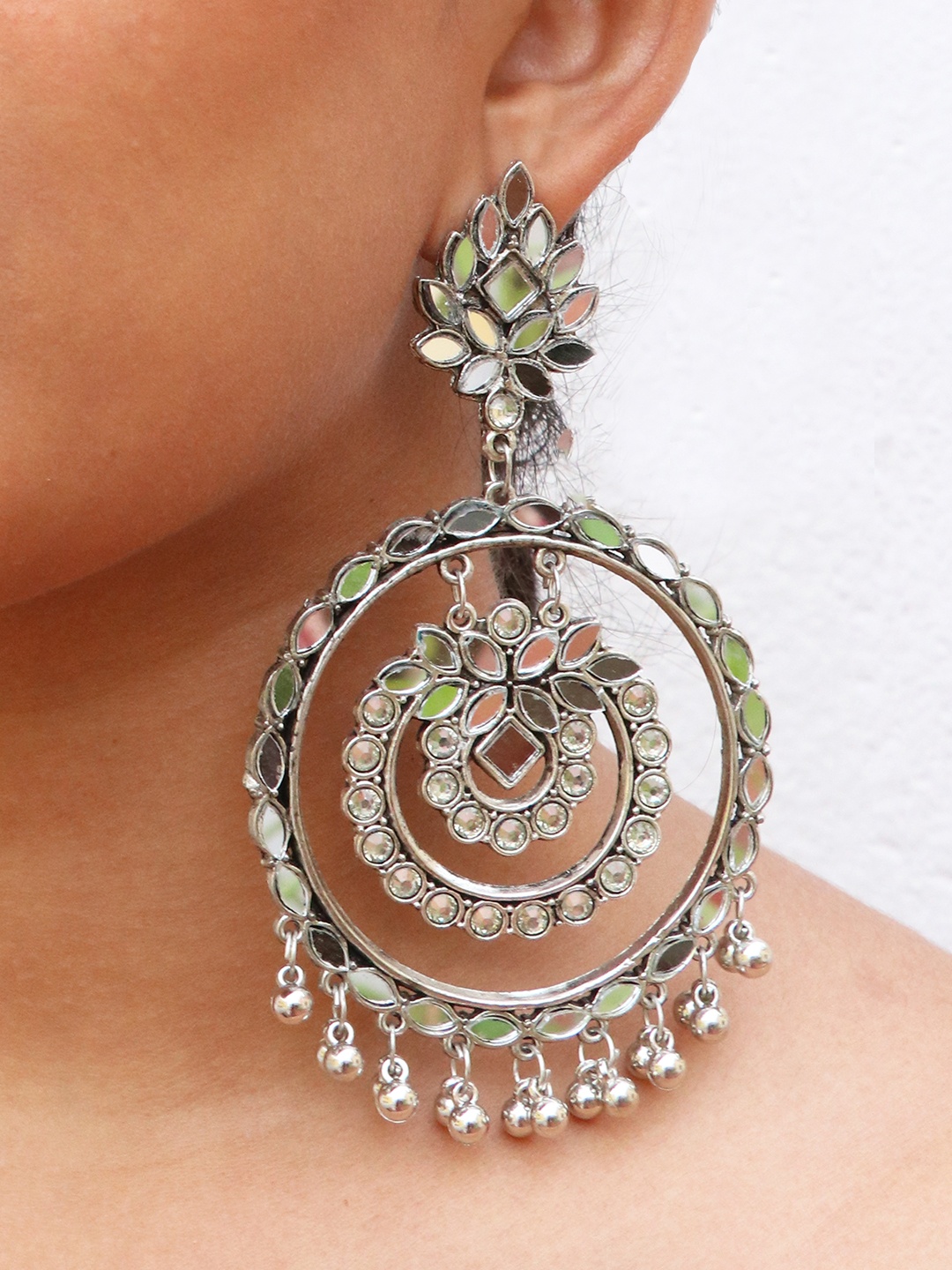 

Ayesha Silver-Toned Contemporary Drop Earrings