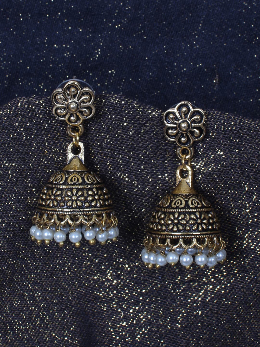 

Ayesha Silver-Toned Contemporary Jhumkas Earrings