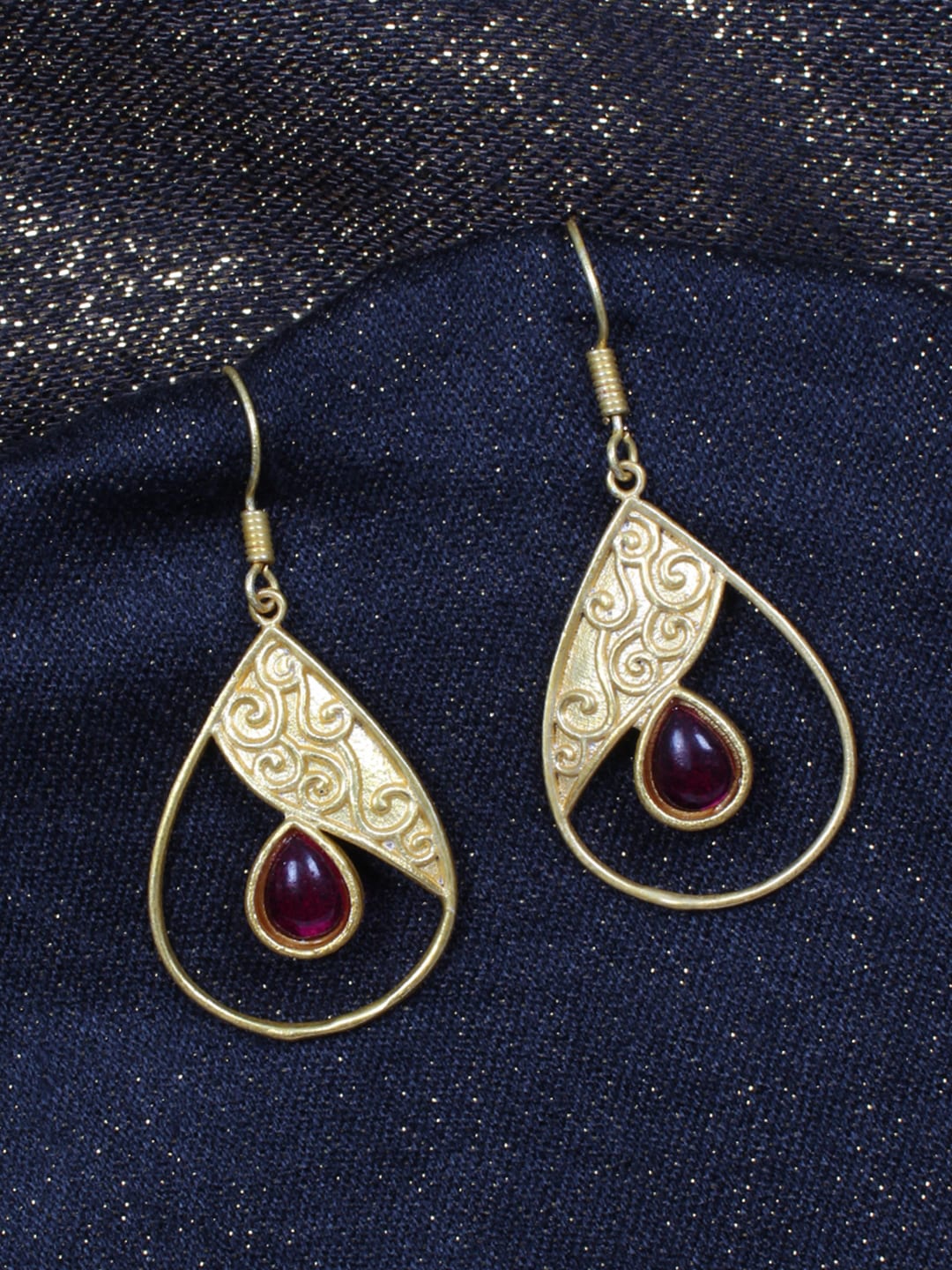 

Ayesha Ethnic Teardrop Earrings, Gold