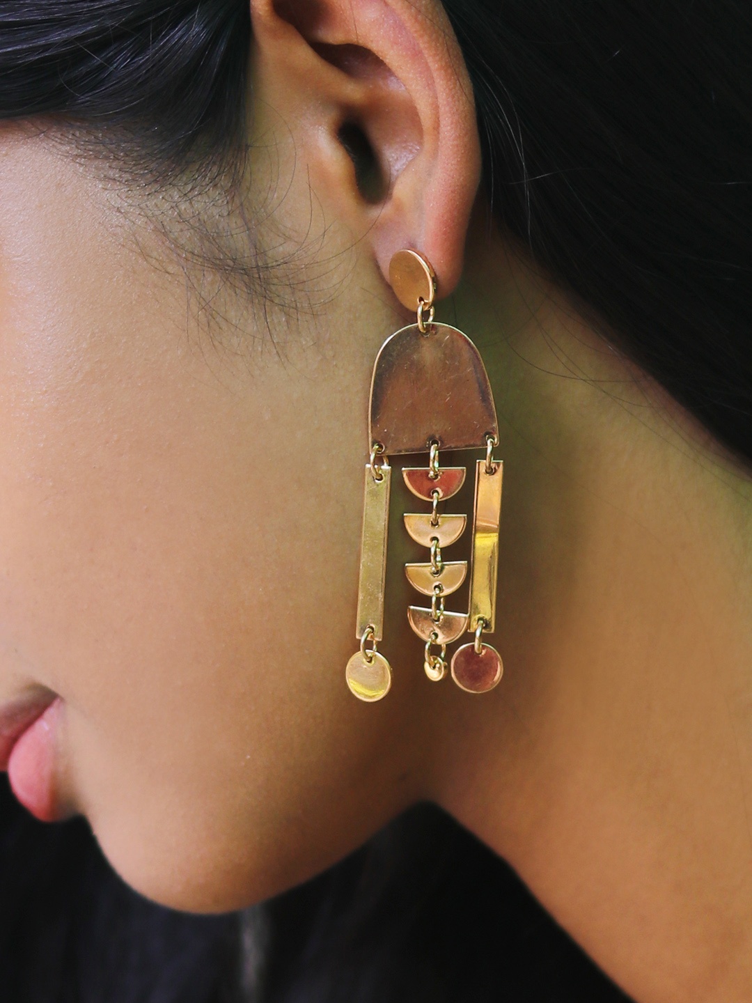 

Ayesha Women Gold-Toned Contemporary Drop Earrings