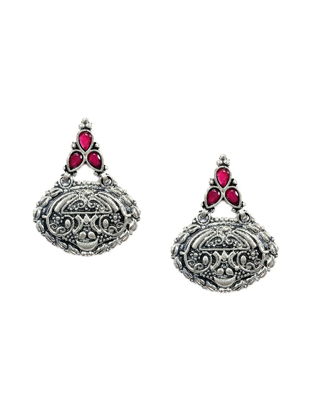 

Ayesha Women Ethnic Oxidized Drop Earrings, Silver