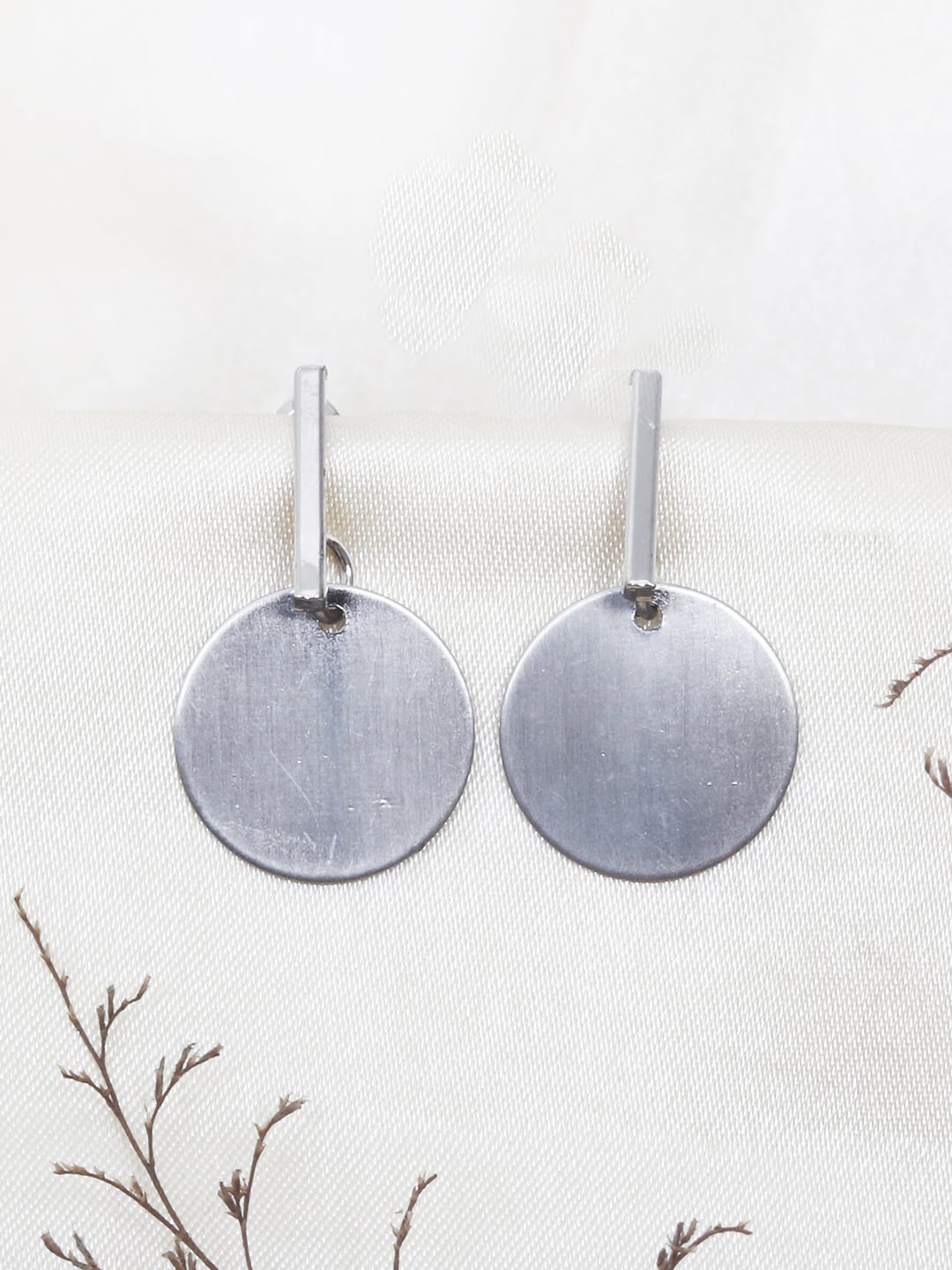 

Ayesha Women Silver-Toned Contemporary Drop Earrings