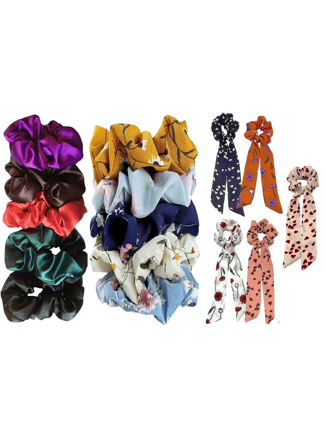 

DIAN Multicolor Pack of 15 Ponytail Holders, Green