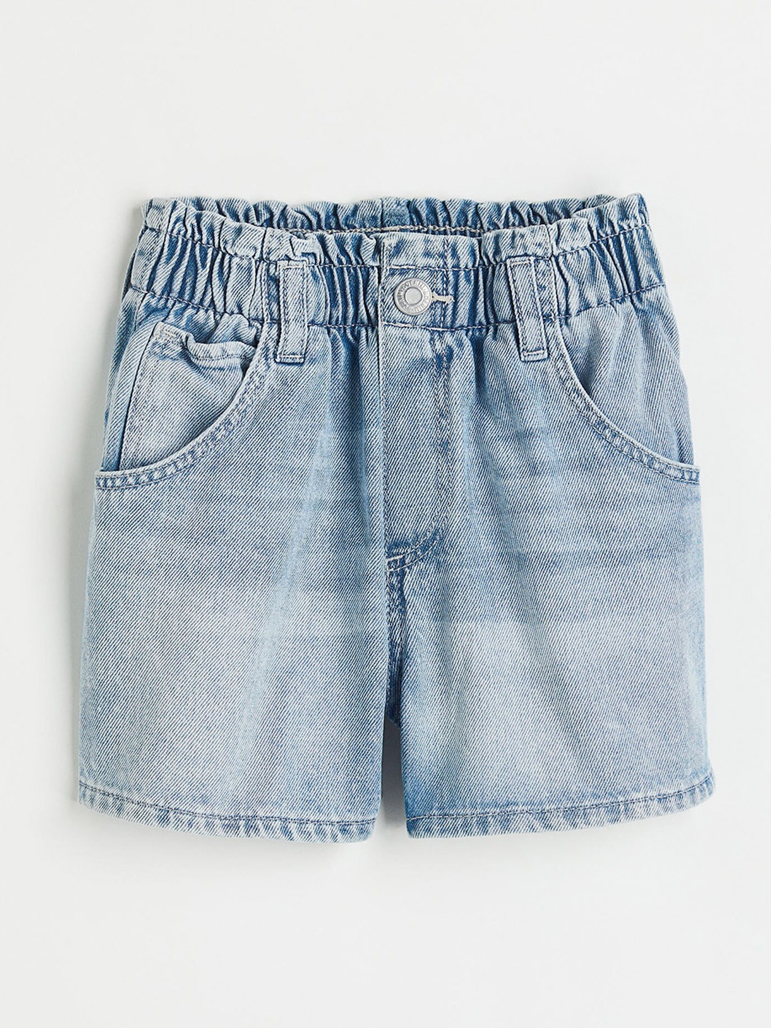 

H&M Girls Blue Cotton Denim Paper Bag Shorts