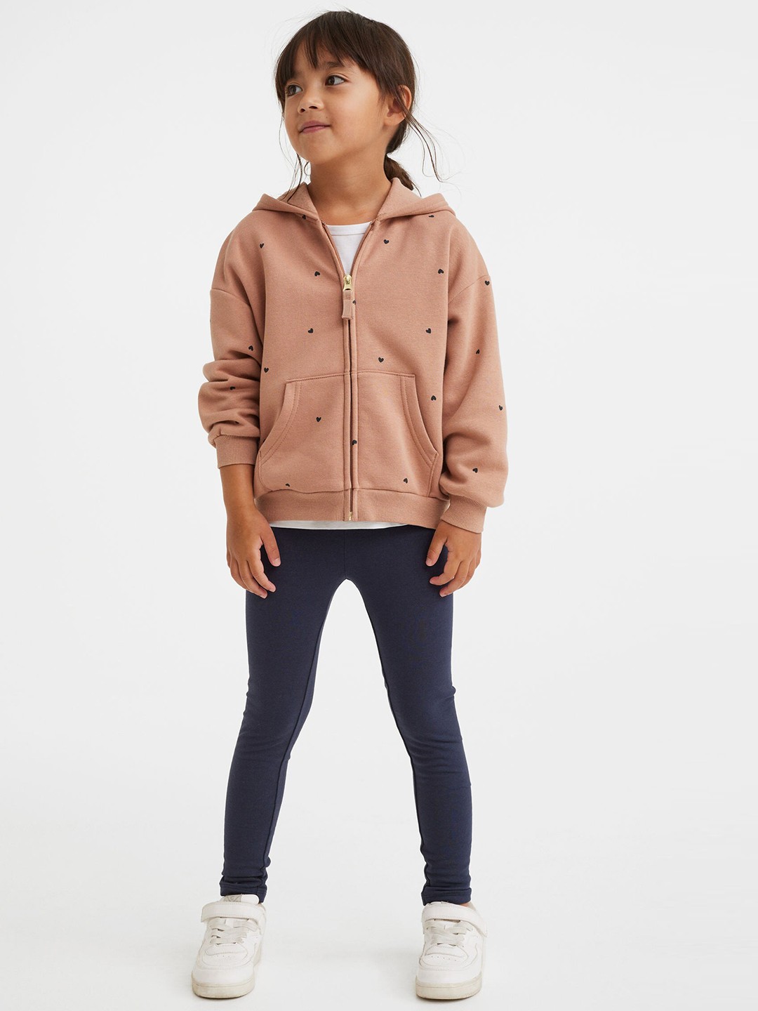 

H&M Girls Blue Solid Ankle-Length Leggings With Brushed Inside