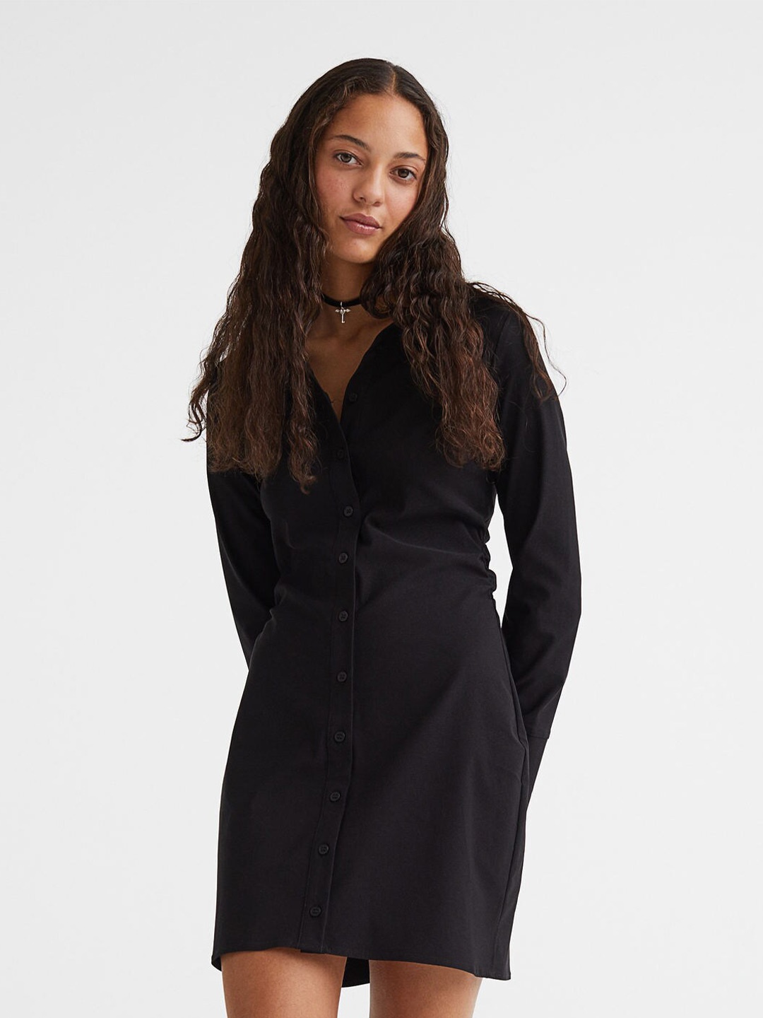 

H&M Women Black Twill Shirt Dress