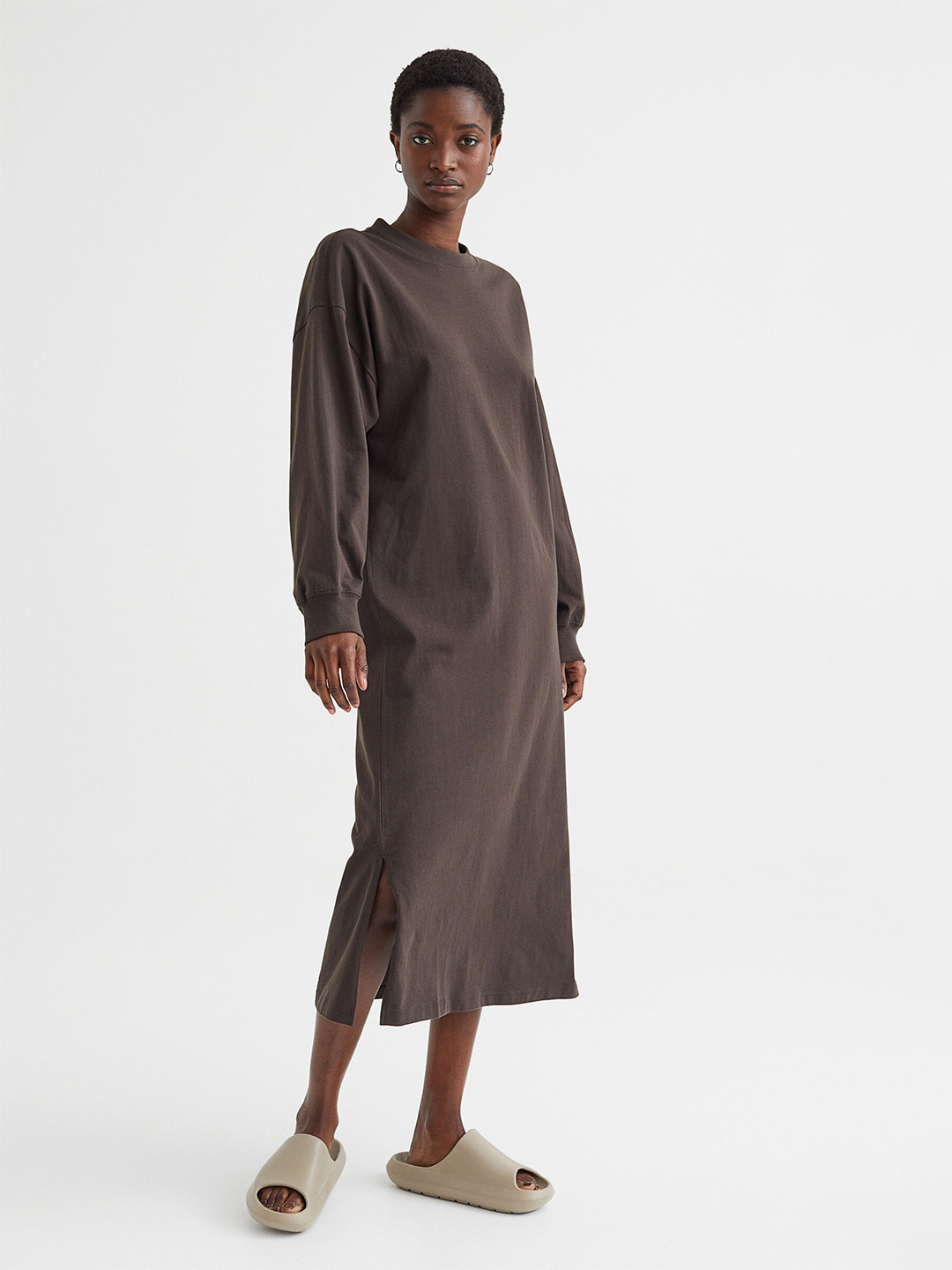 

H&M Women Brown Sweatshirt Dress