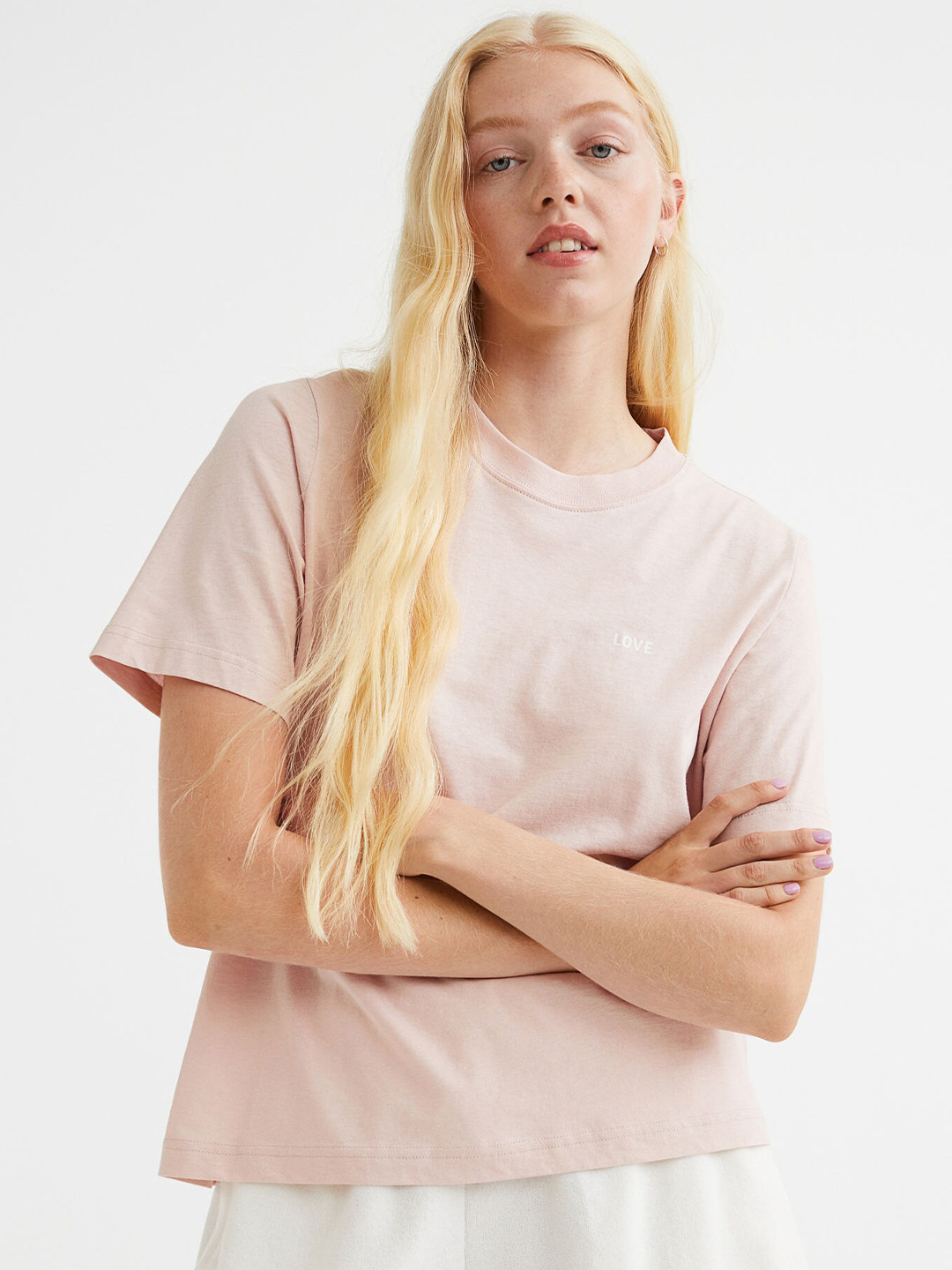 

H&M Women Pink Text-Print T-Shirt
