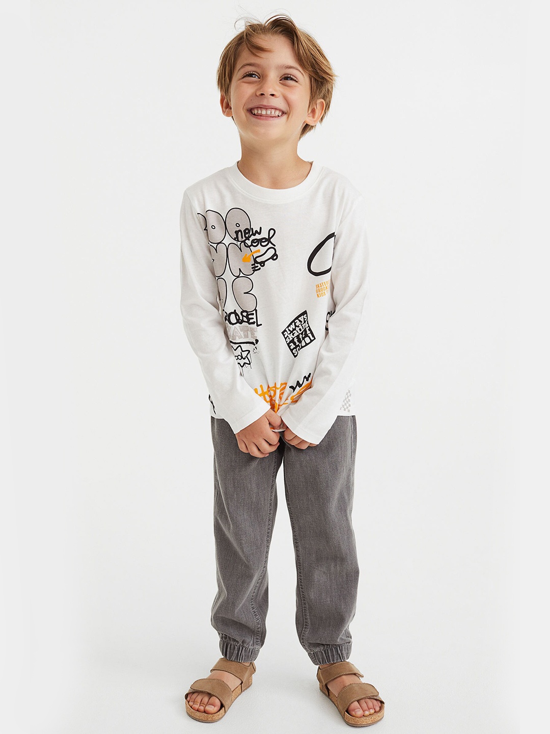 

H&M Boys Pack Of 3 Printed Pure Cotton Jersey Tops, Green