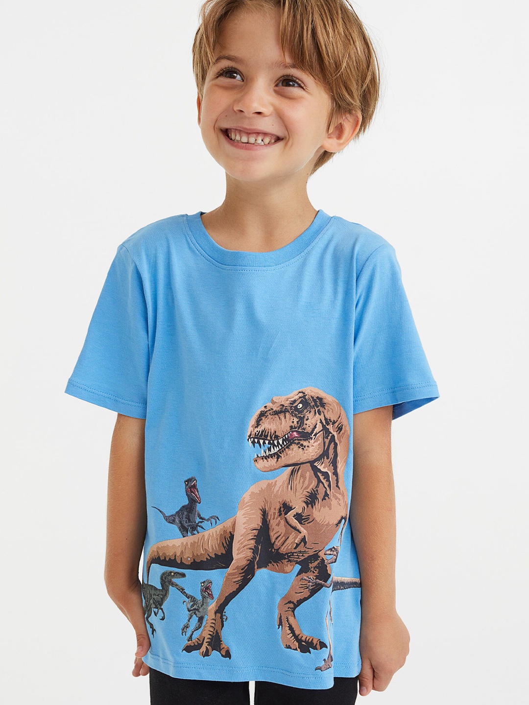 

H&M Boys Pack Of 3 Printed Cotton T-shirts, Blue