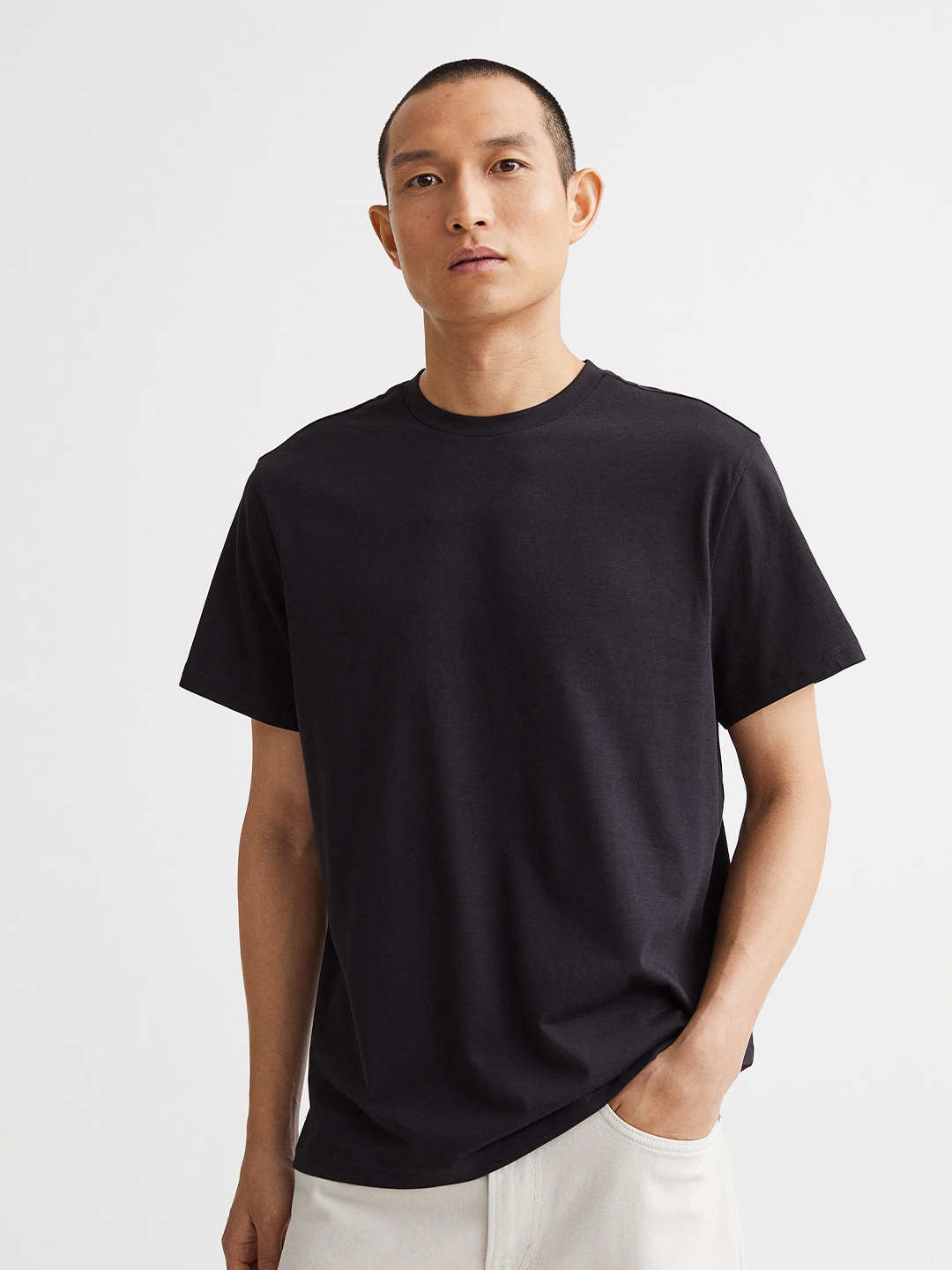 

H&M Men Multicoloured 10-Pack Regular Fit Round-Beck T-shirts, Multi