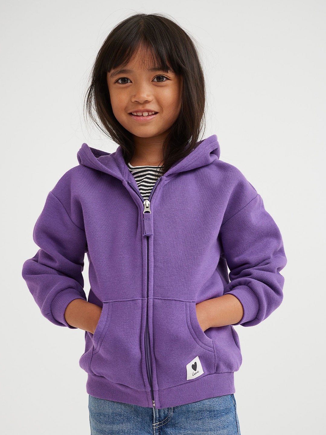 

H&M Girls Purple Zip-Through Hoodie