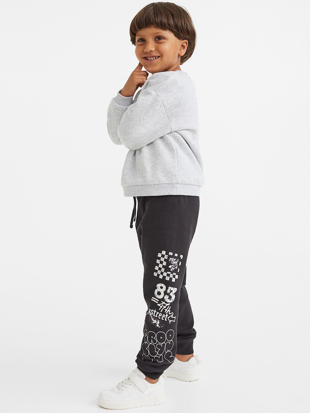

H&M Boys Black Printed Joggers