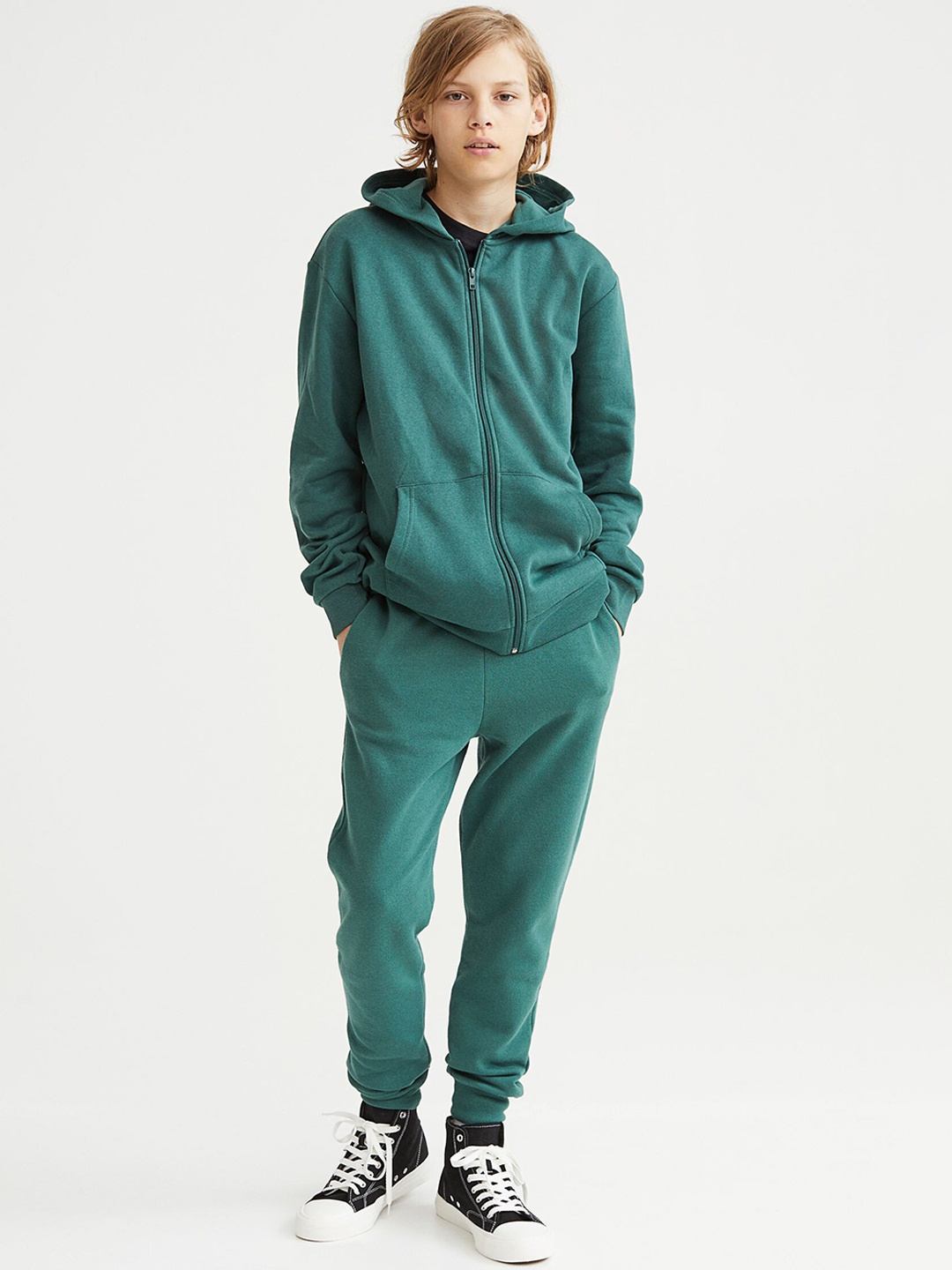 

H&M Boys Green Brushed-Inside Joggers