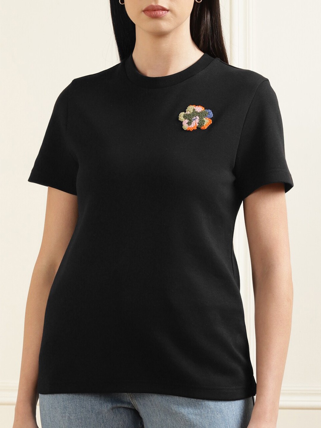 

Ted Baker Women Black Slim Fit T-shirt