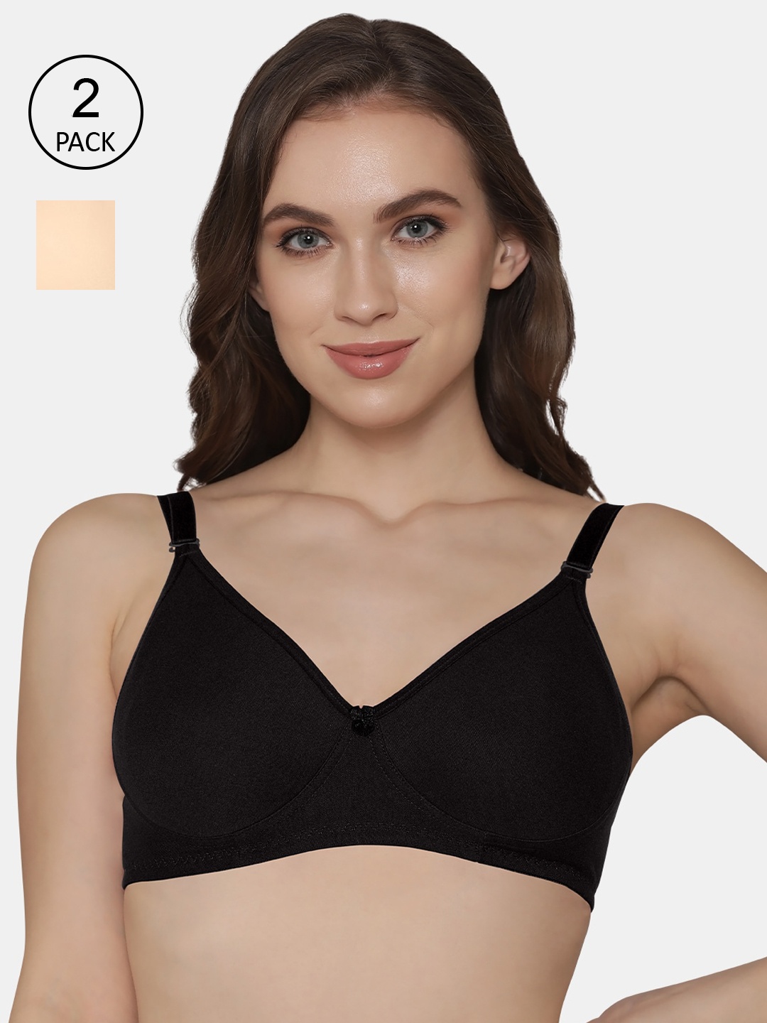 

K LINGERIE Women's Assorted Bra Pack of 2, Black