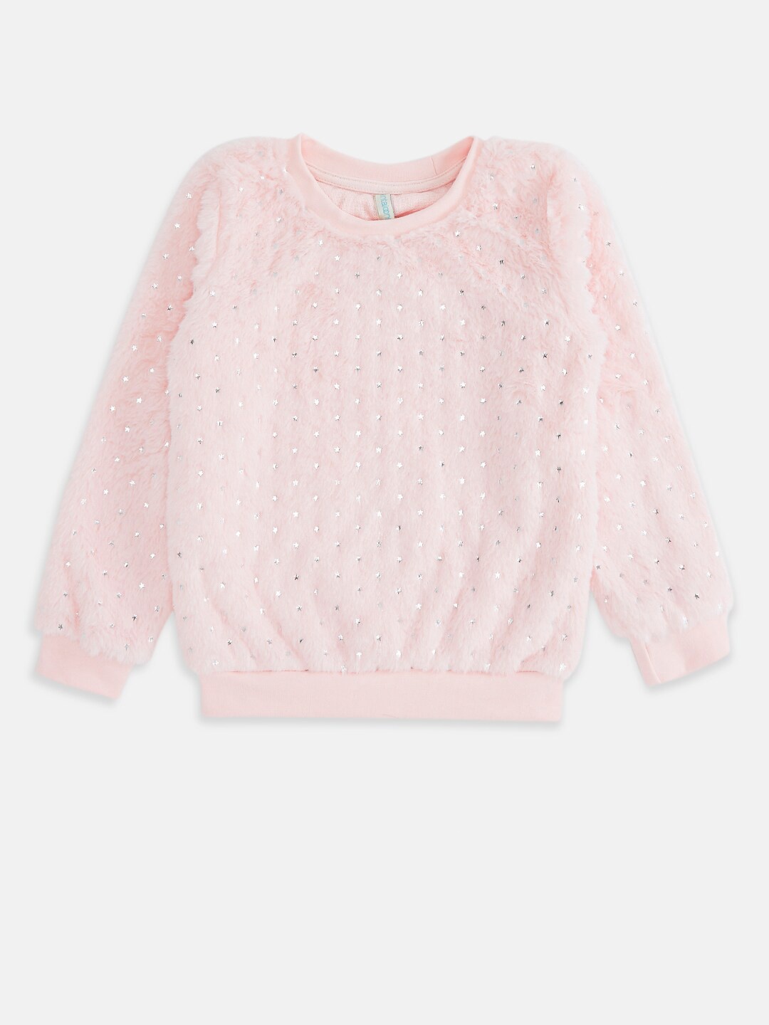 

Pantaloons Junior Girls Peach-Coloured Solid Sweatshirt