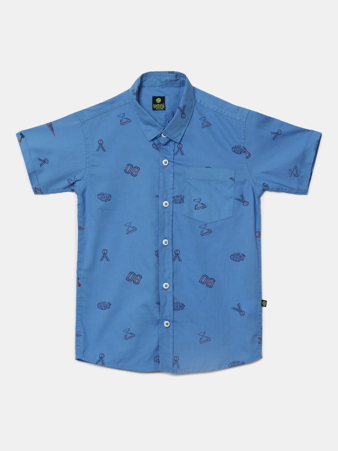 

V-Mart Boys Blue Classic Printed Casual Shirt