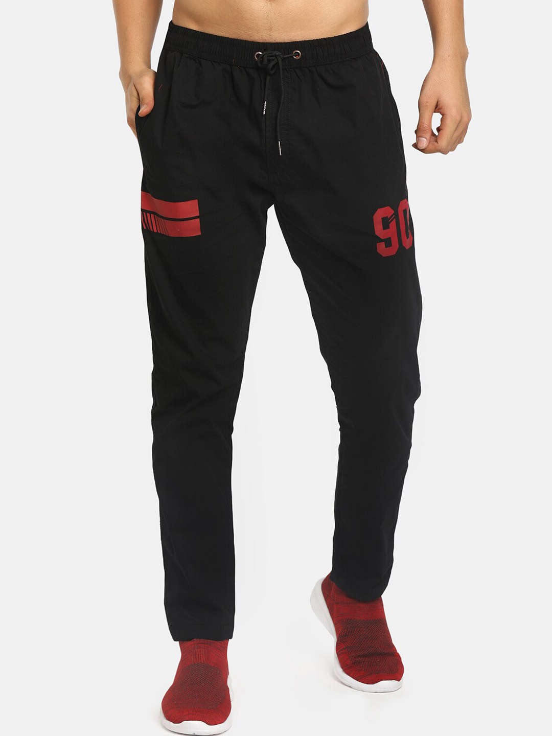 

V-Mart Men Black Solid Cotton Track Pants