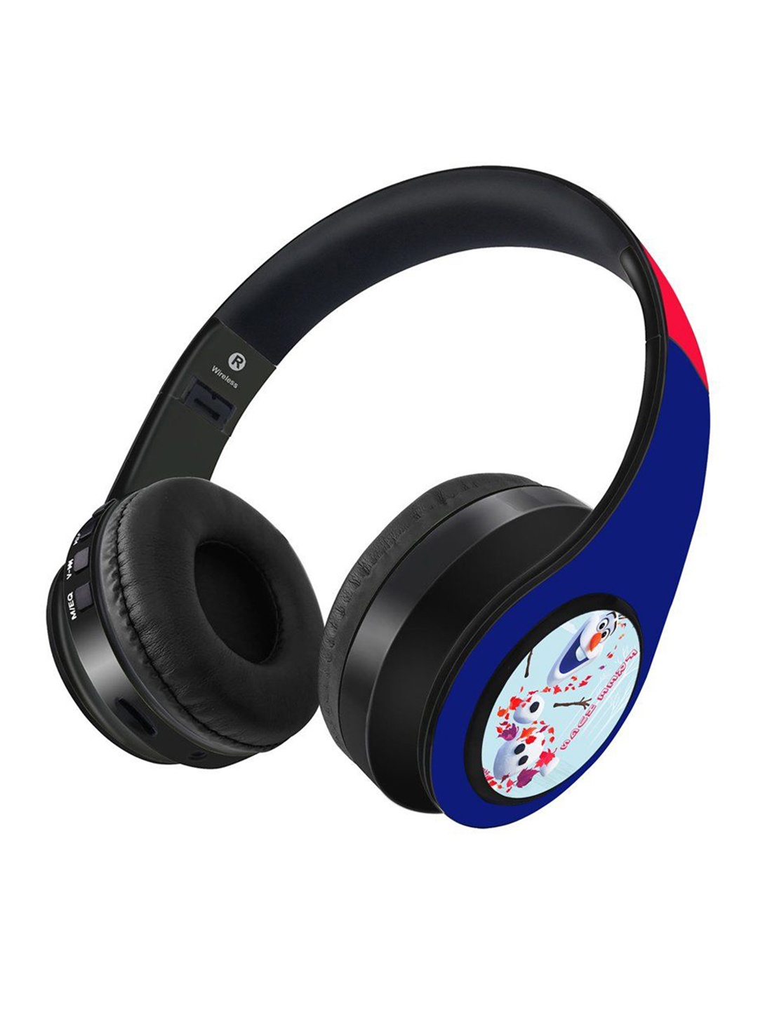 

YK Blue Printed Super Stereo HD Sound Free Hugs Together Bluetooth On Ear Headphones