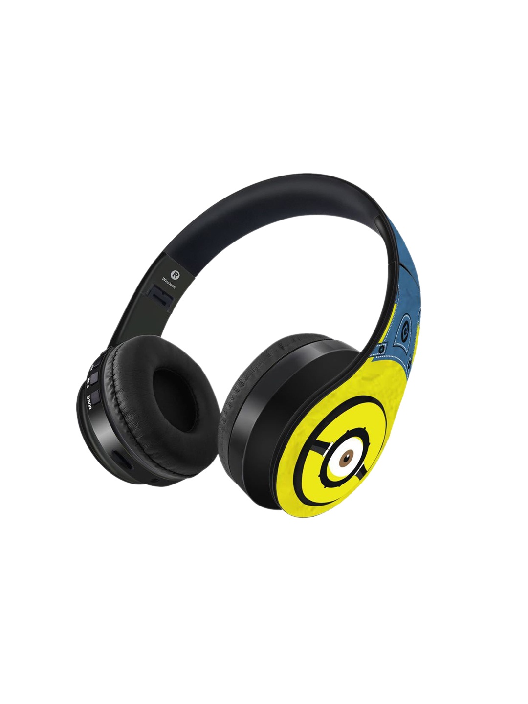

YK Black & Yellow Printed Denim Minion Bluetooth On Ear Headphones