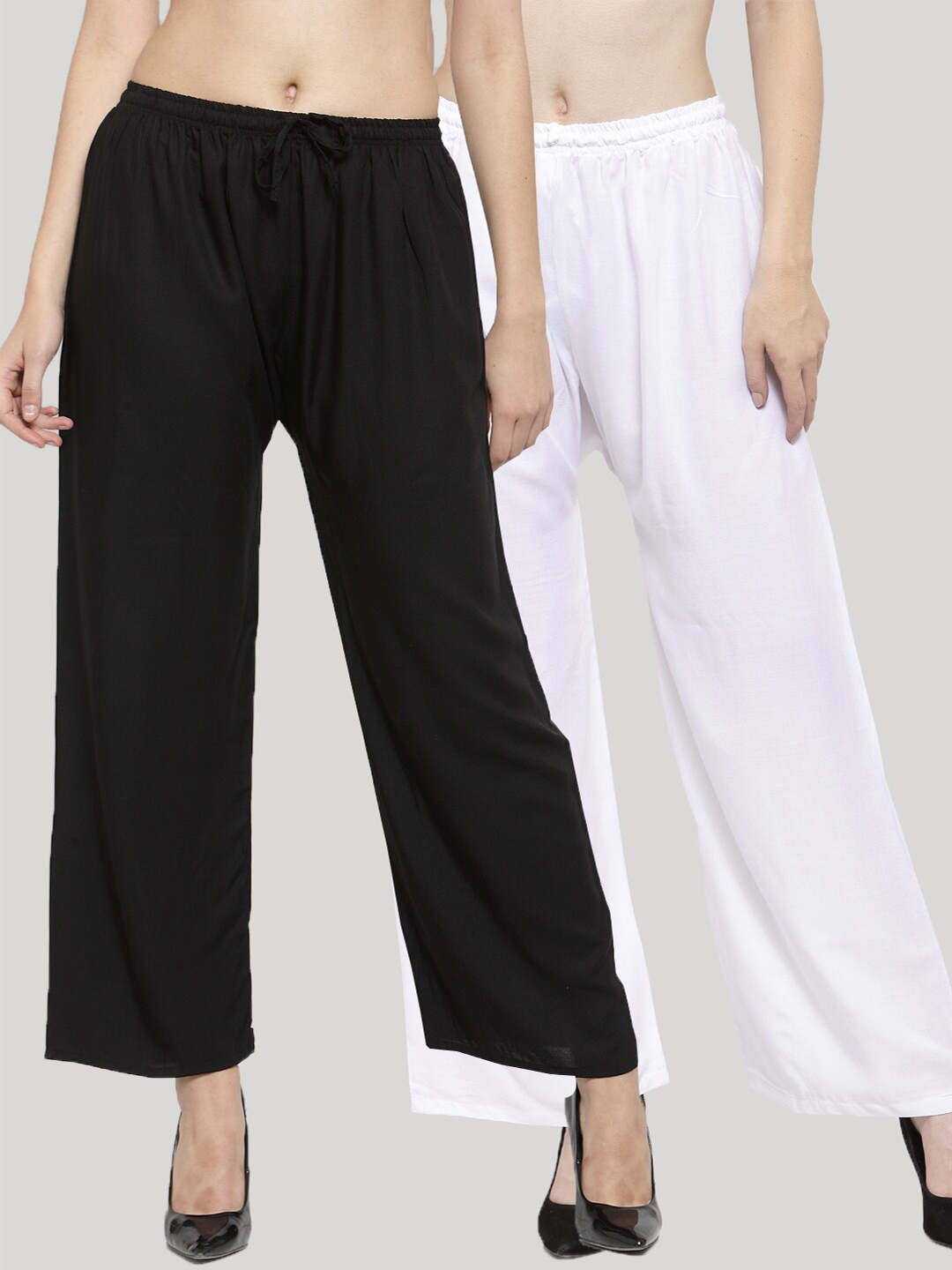 

Clora Creation Women White & Black 2 Palazzos