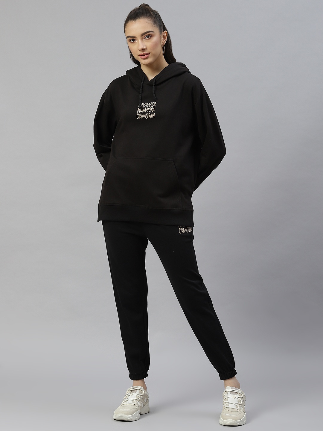 

Laabha Women Black Solid Tracksuit
