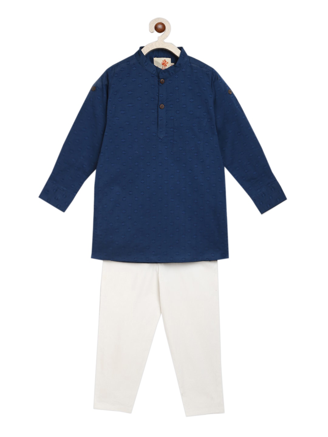 

charkhee Boys Blue Pure Cotton Kurta with Trousers