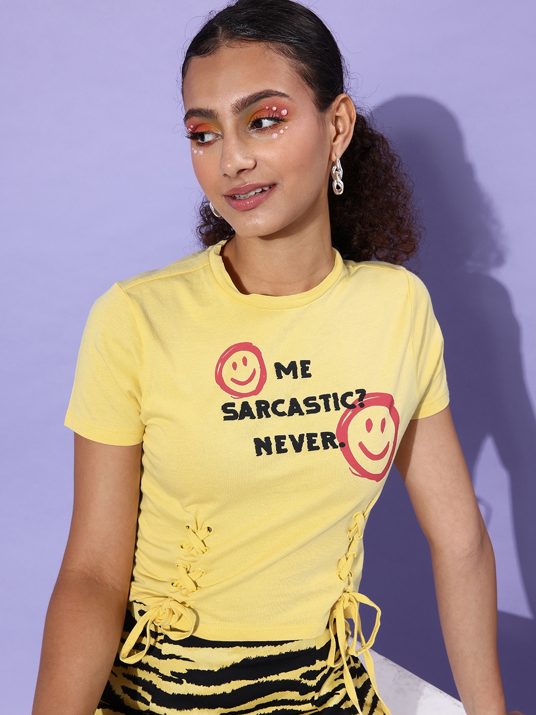 

People Bright Yellow Typography Seriously Silly Top