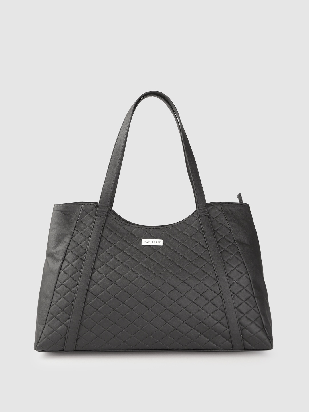 

BAD HABIT Black Textured Structured Shoulder Bag