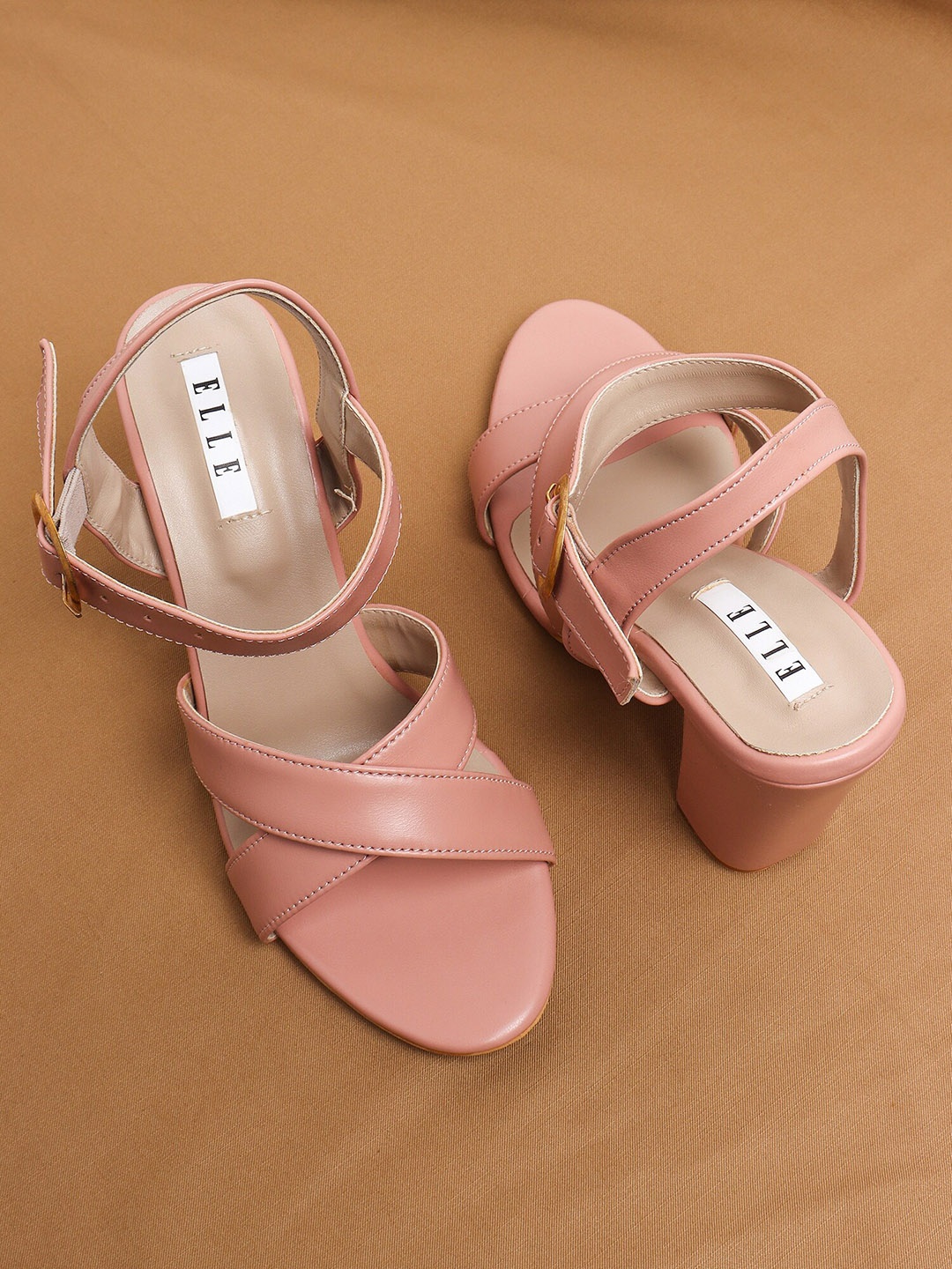 

ELLE Pink Solid Block Heels