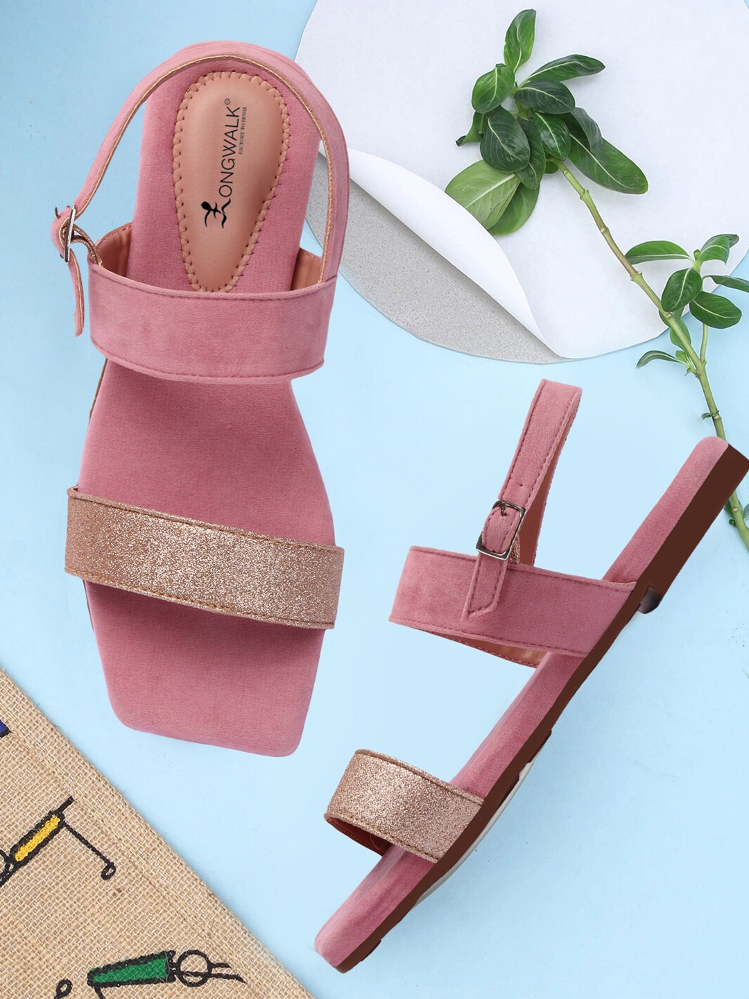 

Longwalk Women Pink Open Toe Flats