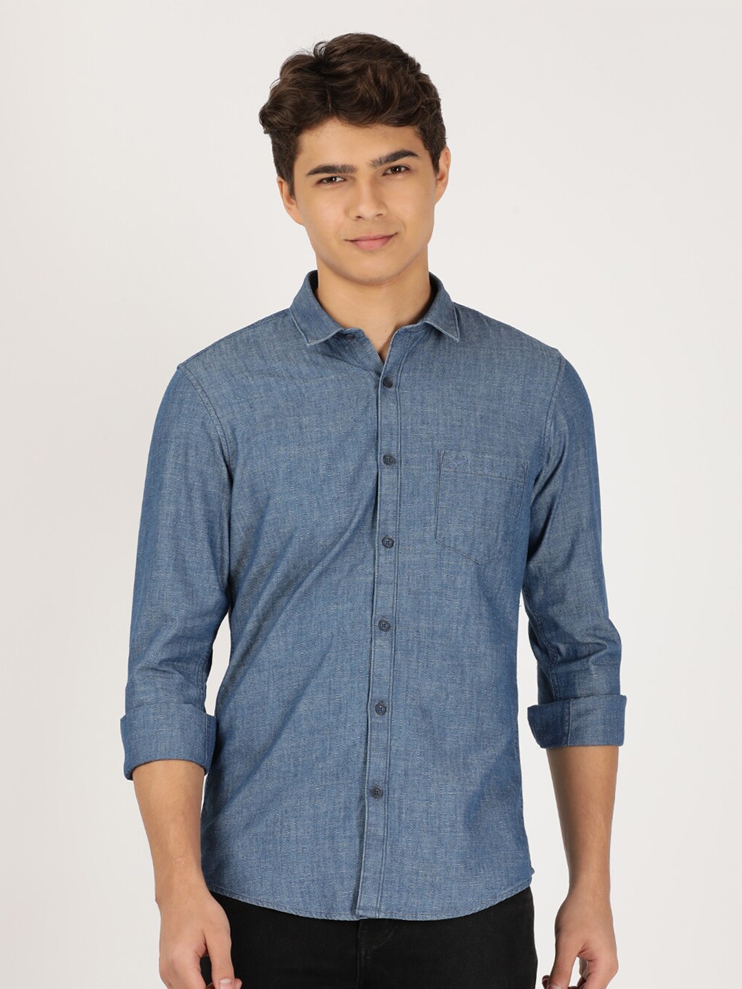 

Crocodile Men Blue Classic Slim Fit Casual Shirt