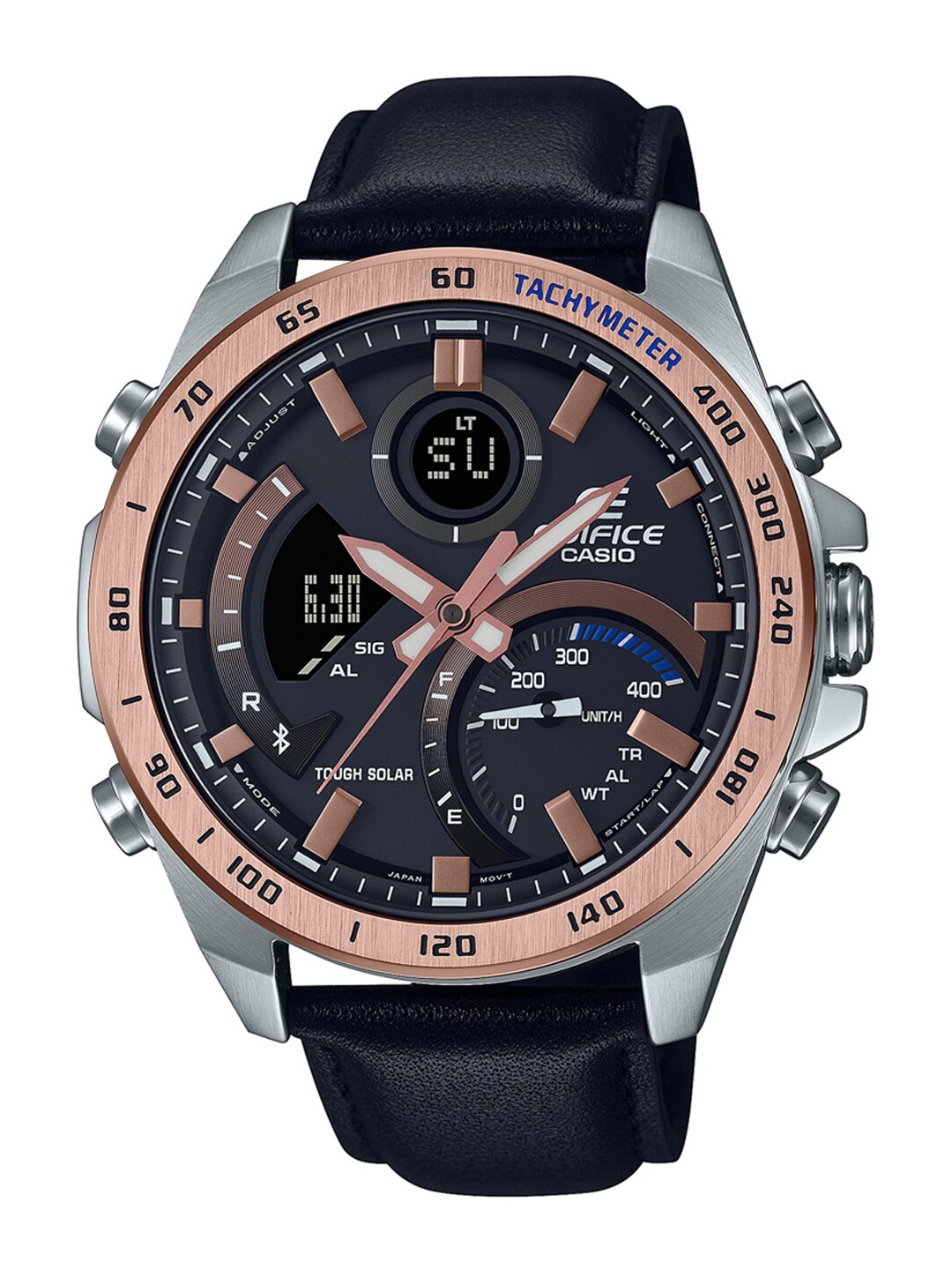 

CASIO Men Rose Gold-Toned Dial Analogue and Digital Chronograph Watch EX531 ECB-900GL-1BDR, Black