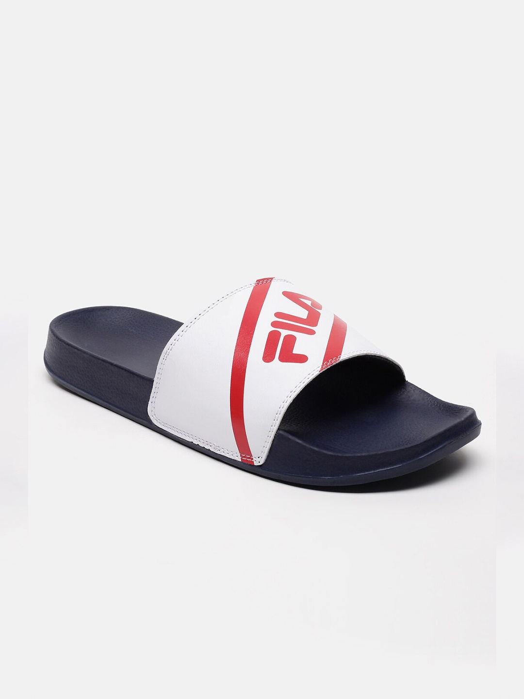 

FILA Men Black & Red Printed Sliders