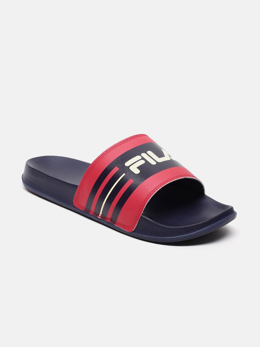 

FILA Men Blue & Red Printed Sliders