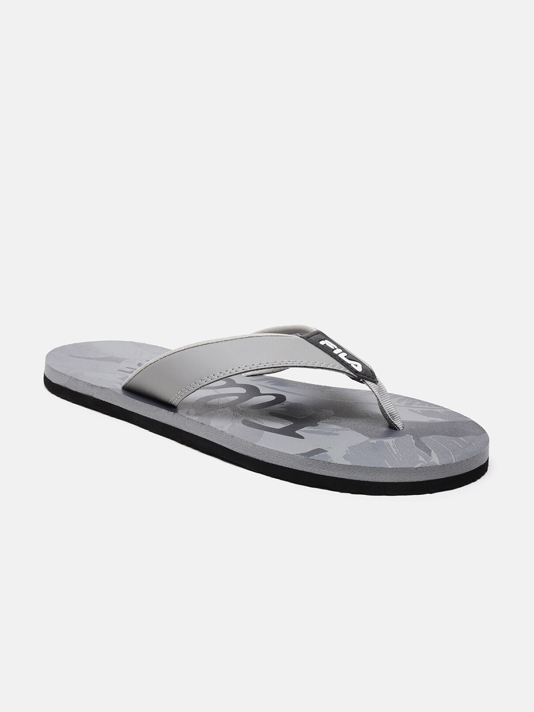 

FILA Men Grey & Black Printed Thong Flip-Flops