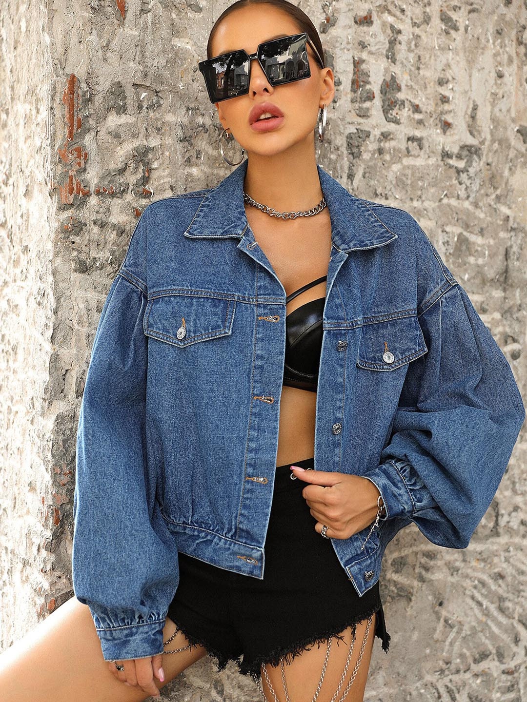 

StyleCast Women Navy Blue Washed Denim Jacket