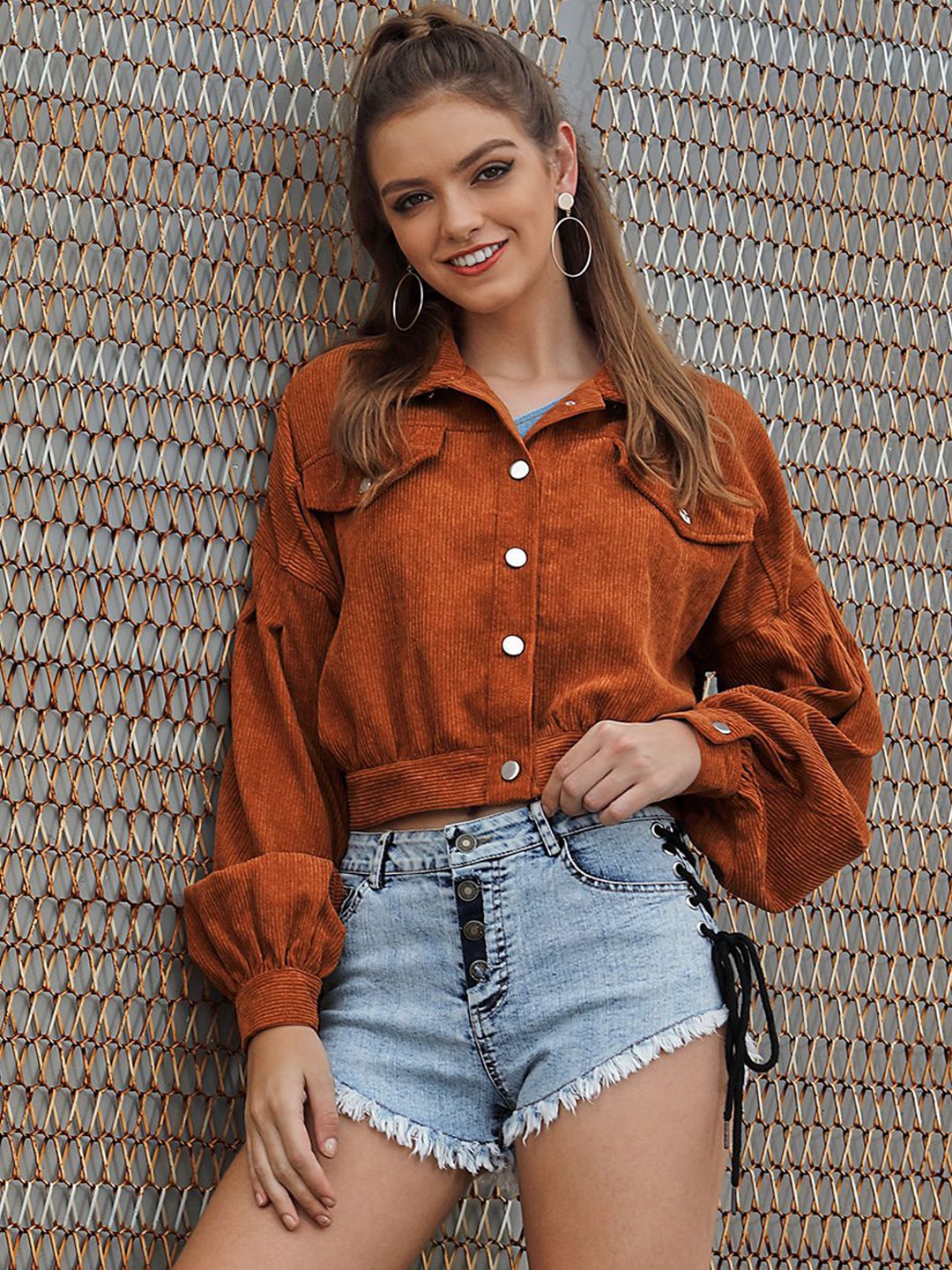 

StyleCast Women Brown Crop Tailored Jacket