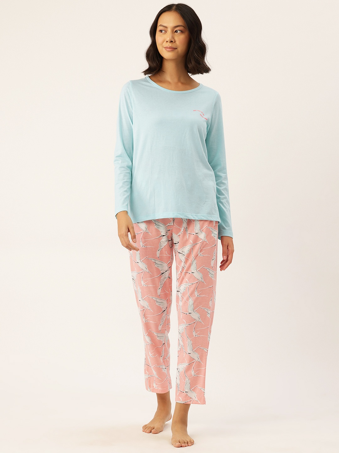 

MADAME M SECRET Printed Pyjama Set, Blue