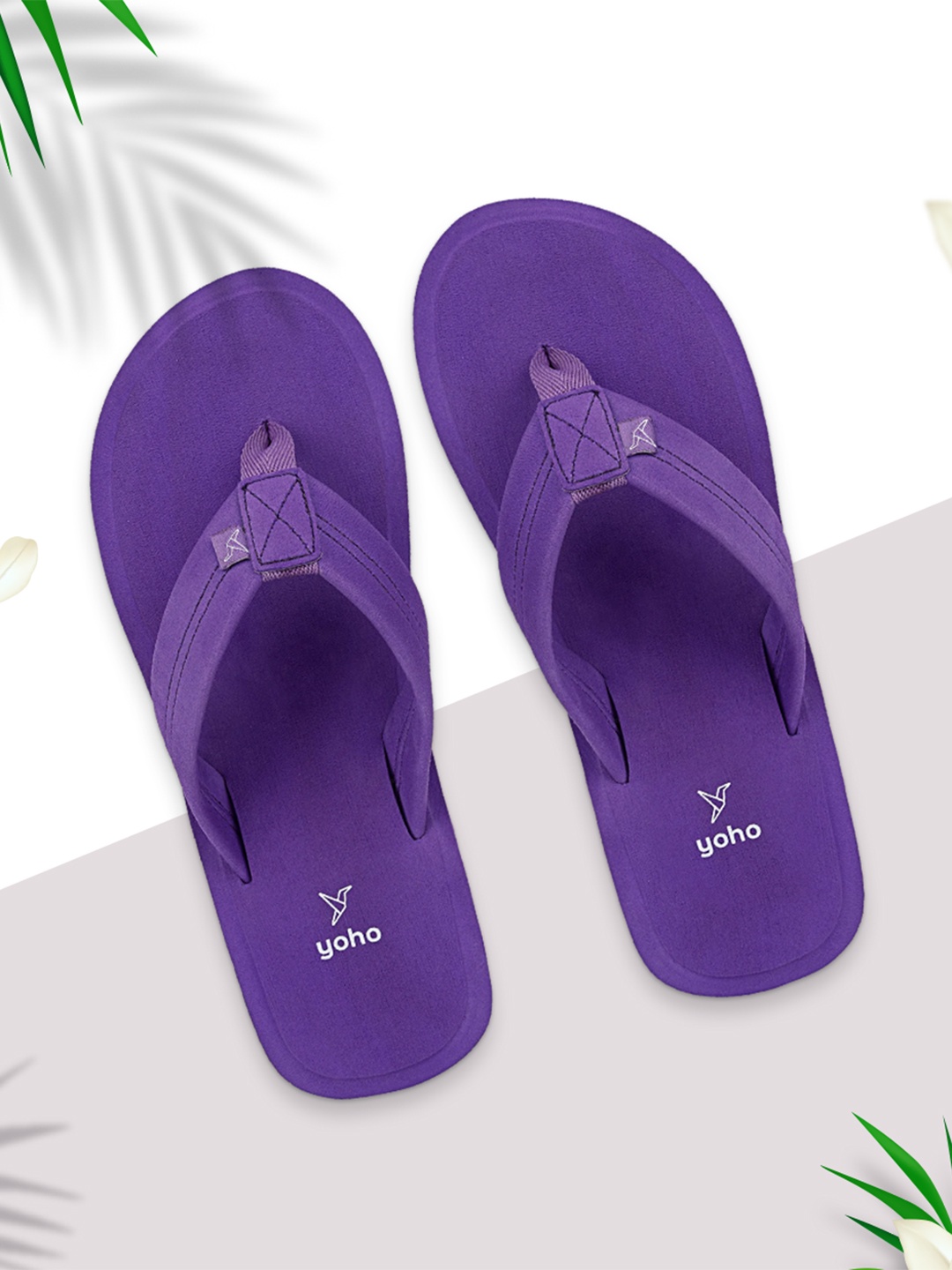 

yoho Women Purple & White Rubber Thong Flip-Flops
