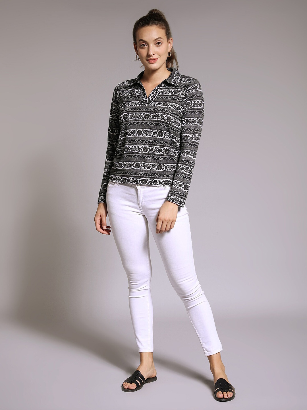

PEACH & PANDA Black Print Top