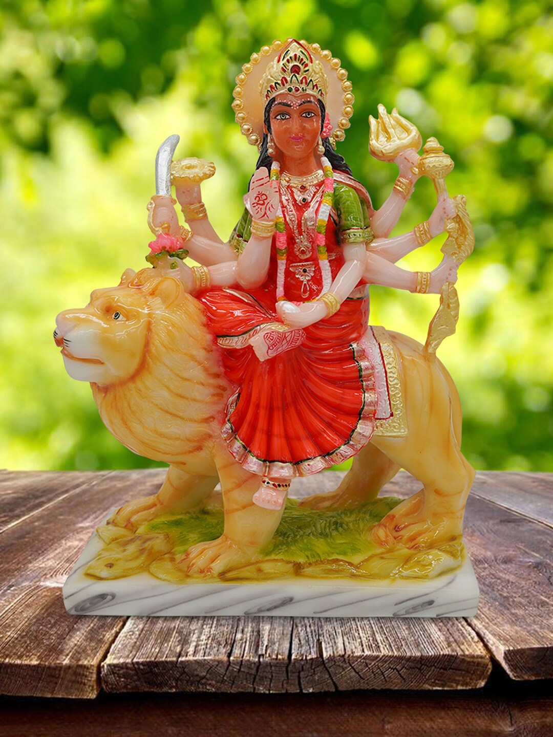

Gallery99 Red & Yellow Goddess Mata Durga Idol Showpieces