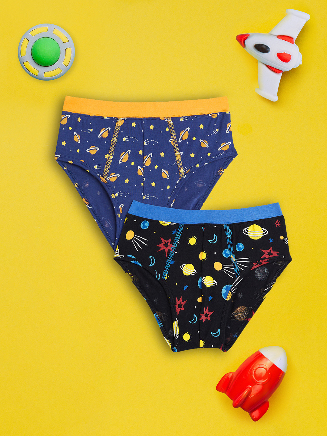 

XY Life Boys Navy Blue & Black Pack Of 2 Astro Starry Intellisoft Tencel Modal Briefs