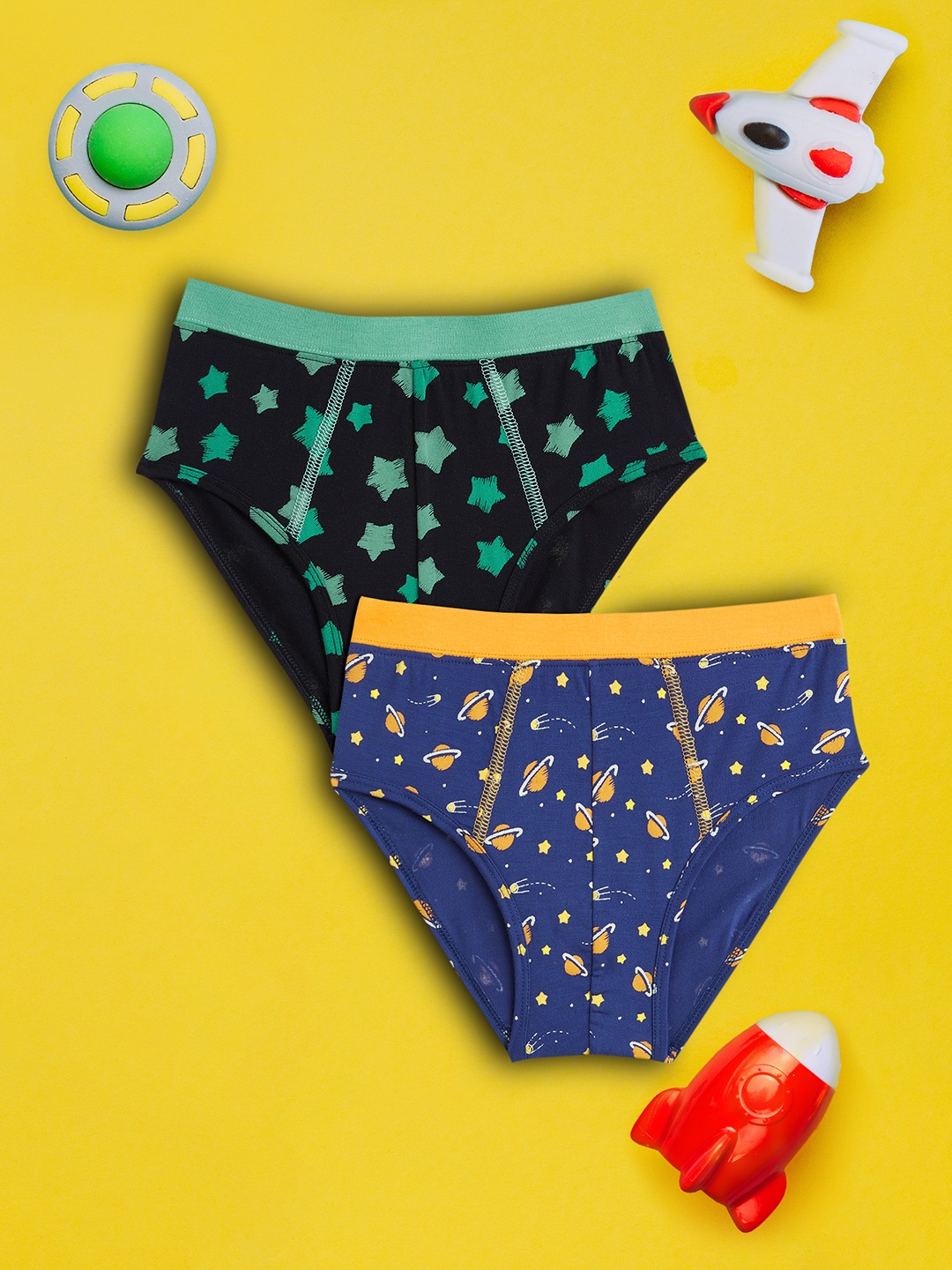 

XY Life Boys Pack of 2 Astro Starry Intellisoft Tencel Modal Briefs, Blue